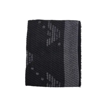 EMPORIO ARMANI Logo Jacquard Frayed Edge Scarf