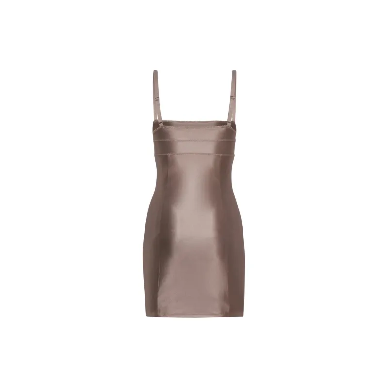 ARITZIA Ten Satinette Nocturne Dress Slip Dresses Women's Deep Taupe-1