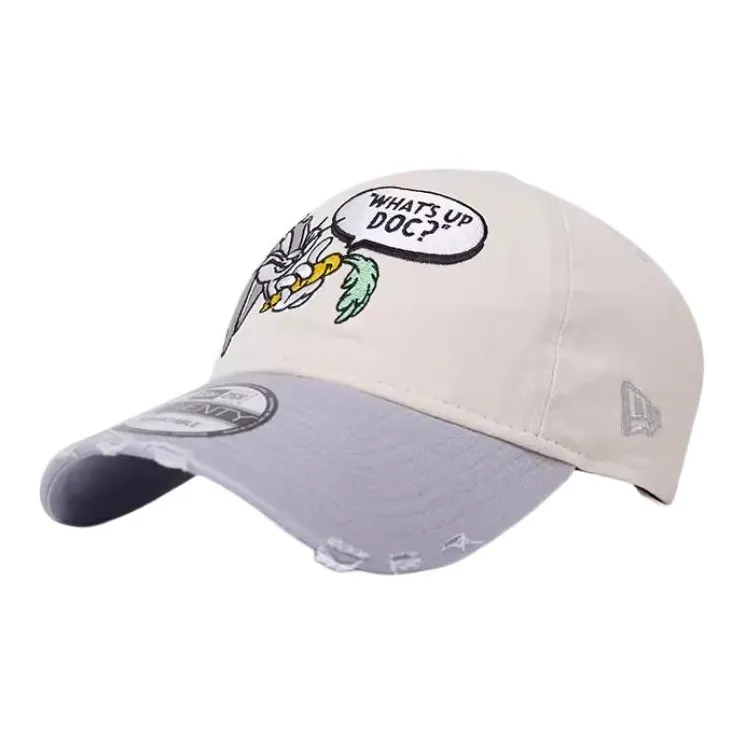 New Era Cotton Baseball Caps Unisex Milk White-0