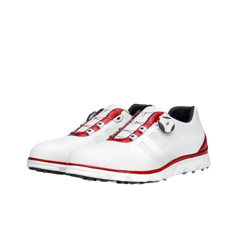 PGM Anti-Slip And Wear-Resistant Breathable Low-Top Golf Shoes Men's White Gray-7