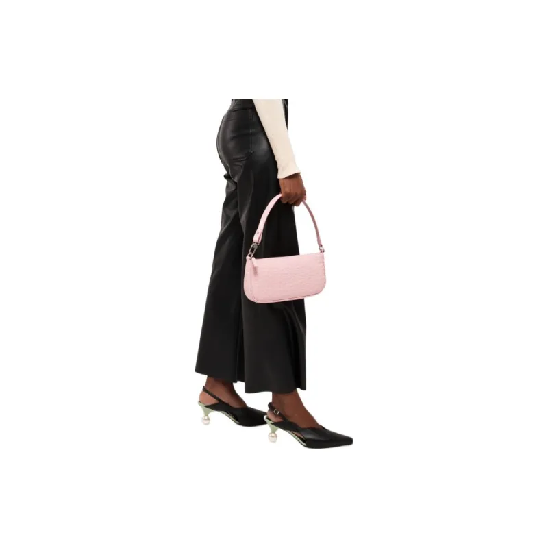 By Far Cow Leather Shoulder Bag Handbag Women's Pink-3