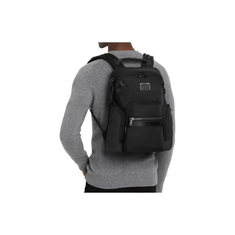 TUMI Alpha Bravo Elastic Nylon Backpack Regular Men's Black-6