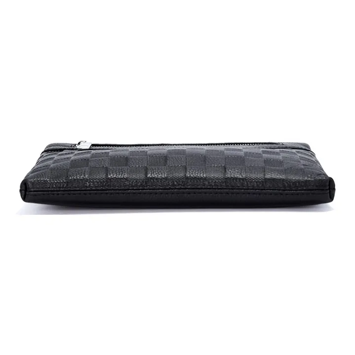Old Man's Head Cow Leather Clutch Regular Men's Black-3