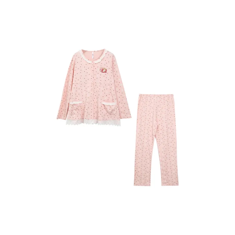 Red Beans At Home Pajama Set Women's-0