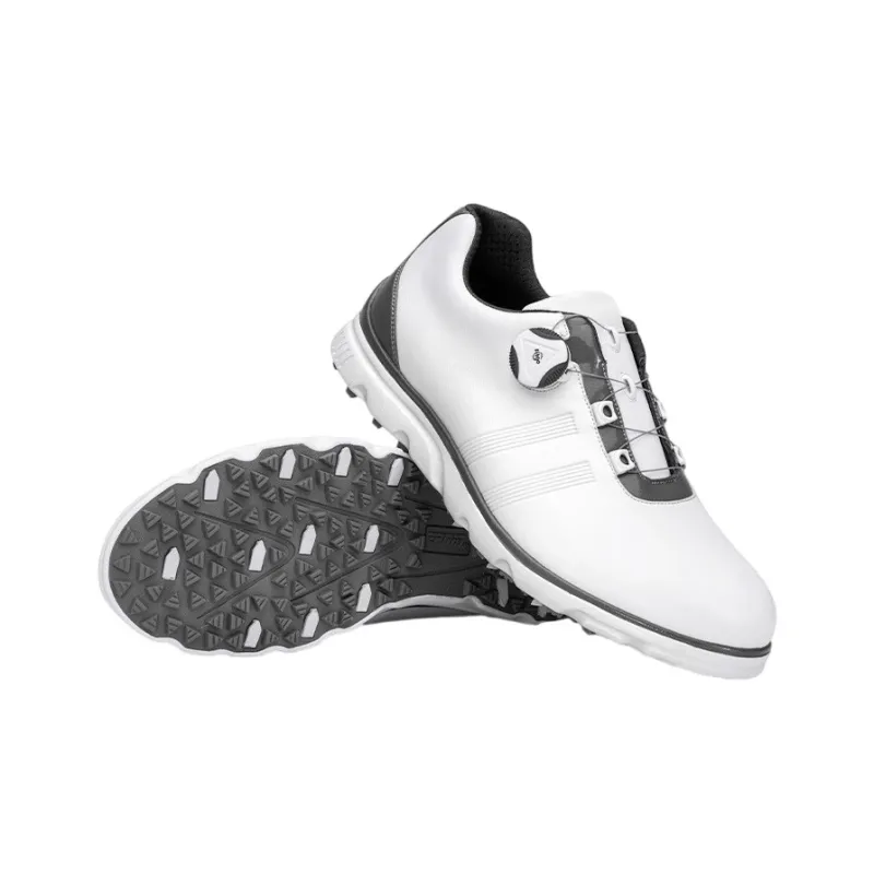 PGM Anti-Slip And Wear-Resistant Breathable Low-Top Golf Shoes Men's White Gray-2