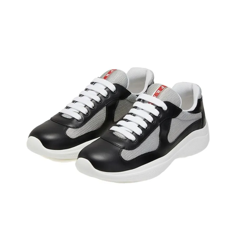 PRADA America's Cup Lightweight Low Top Casual Shoes Men's Black White-2