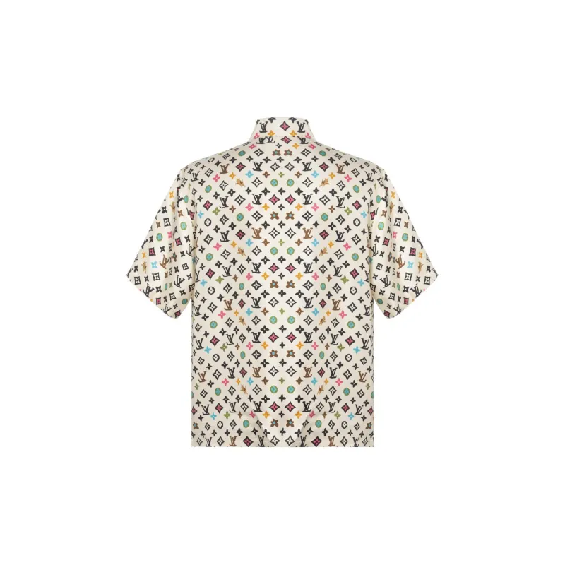 LOUIS VUITTON By Tyler The Creator Monogram Printed Short Sleeved Silk Shirt-0