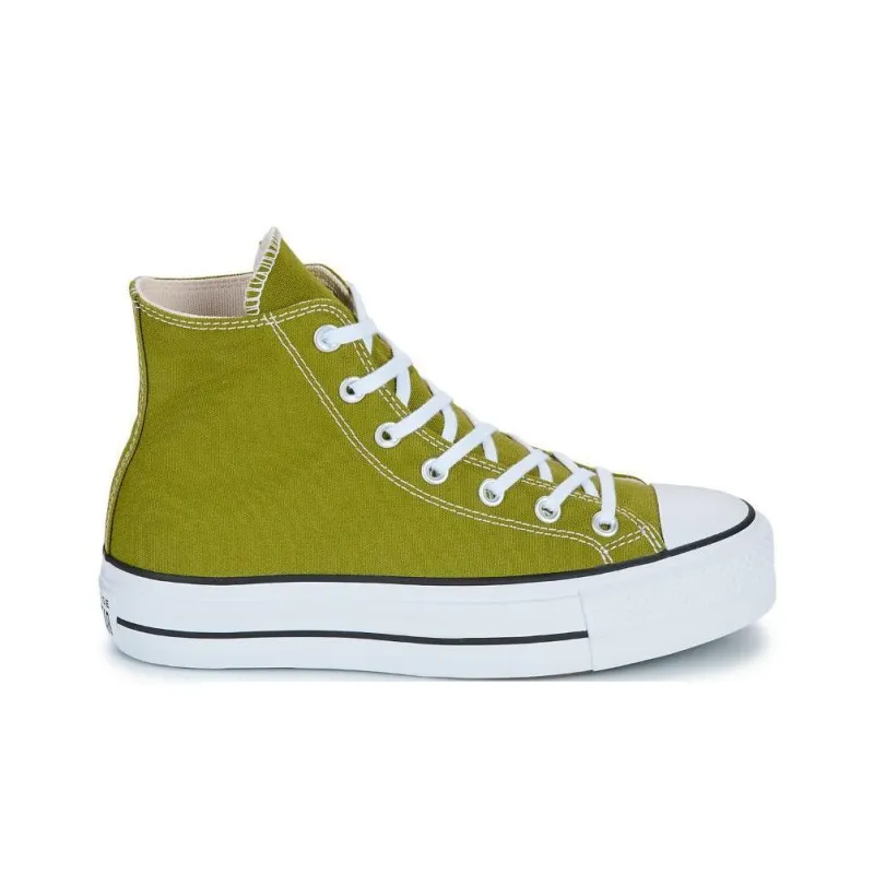 Converse Anti Slip Wear Resistant Mid Top Canvas Shoes Women's Green-1