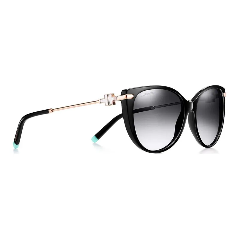 TIFFANY & CO. Oval Sunglasses Unisex Black-2
