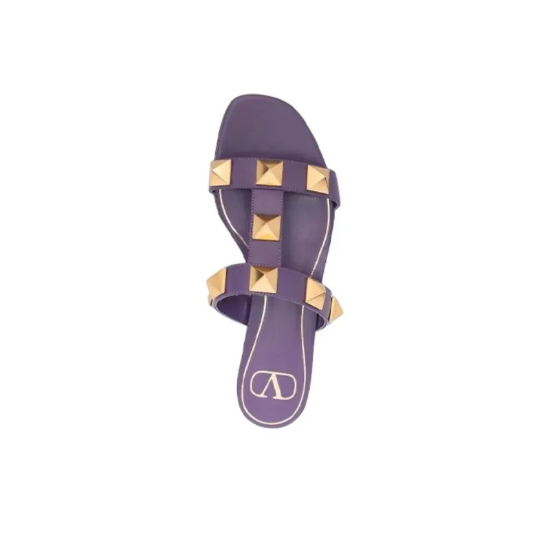 Valentino Slide Slippers Women's Purple-3