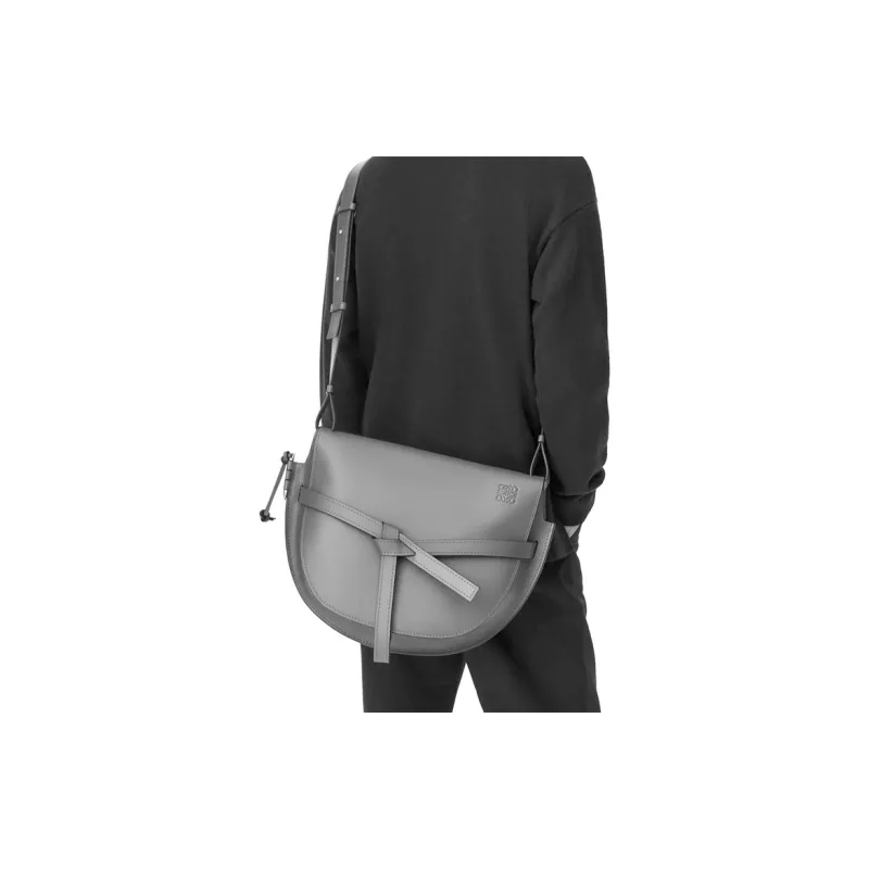 LOEWE Gate Smooth Calf Leather Shoulder Bag Crossbody Bag Extra Large Men's Cognac Brandy Color-4