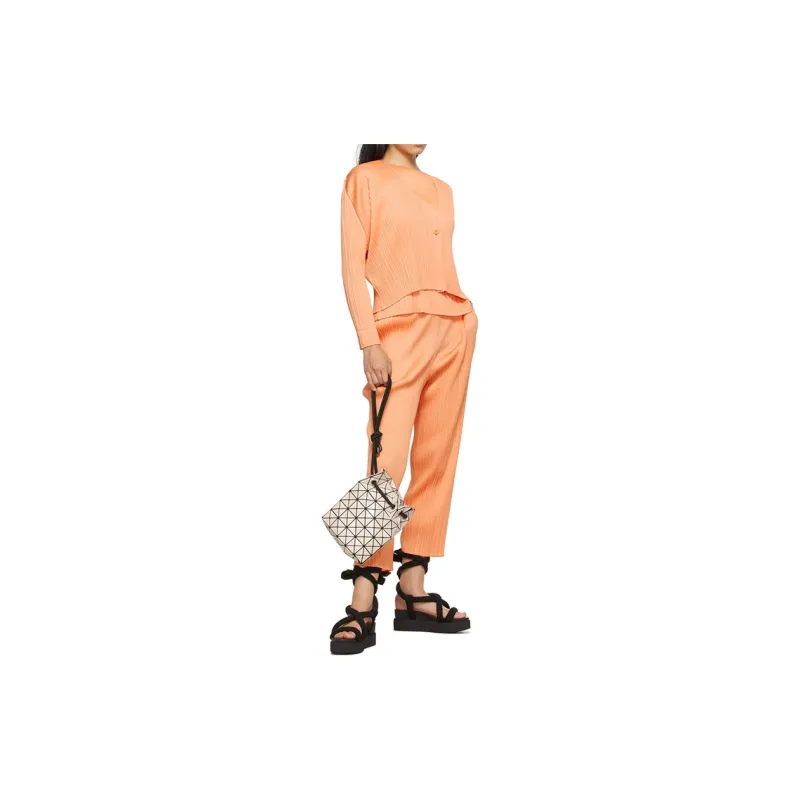 ISSEY MIYAKE Prism Polyester Bucket Bag, Shoulder Bag, Crossbody Bag Women's Beige-5