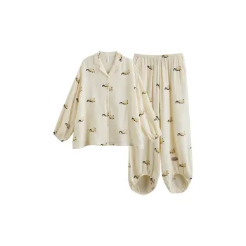 Same Language Pajama Set Women's Orange White