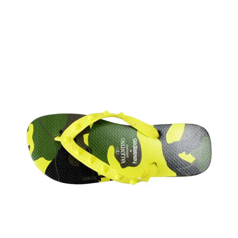 Valentino Open Flip Flops Women's Yellow-4