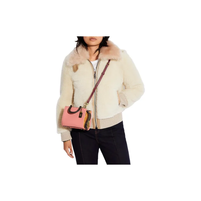 COACH Rogue Leather Handbag Trumpets Women's Cherry Blossom Pink-4