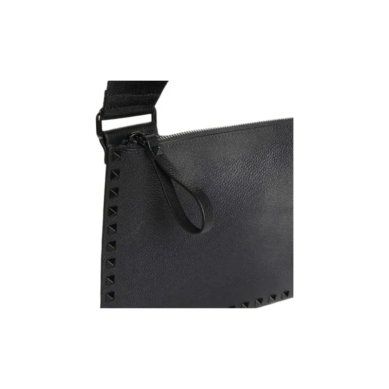Valentino ROCKSTUD Calfskin Shoulder Bag Crossbody Bag Mini Men's Black-4