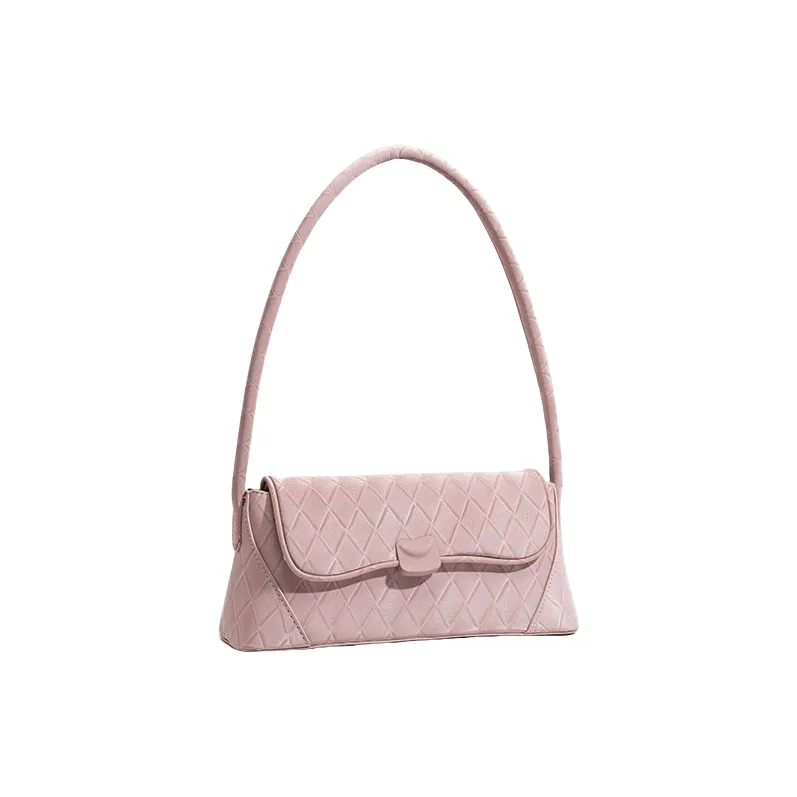 Carksky PU Handbag Shoulder Bag Regular Women's Pink/Ecru-0