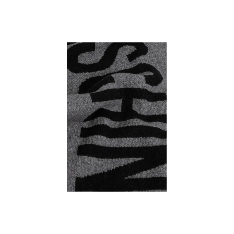MOSCHINO Intarsia Knit-logo Scarf-1