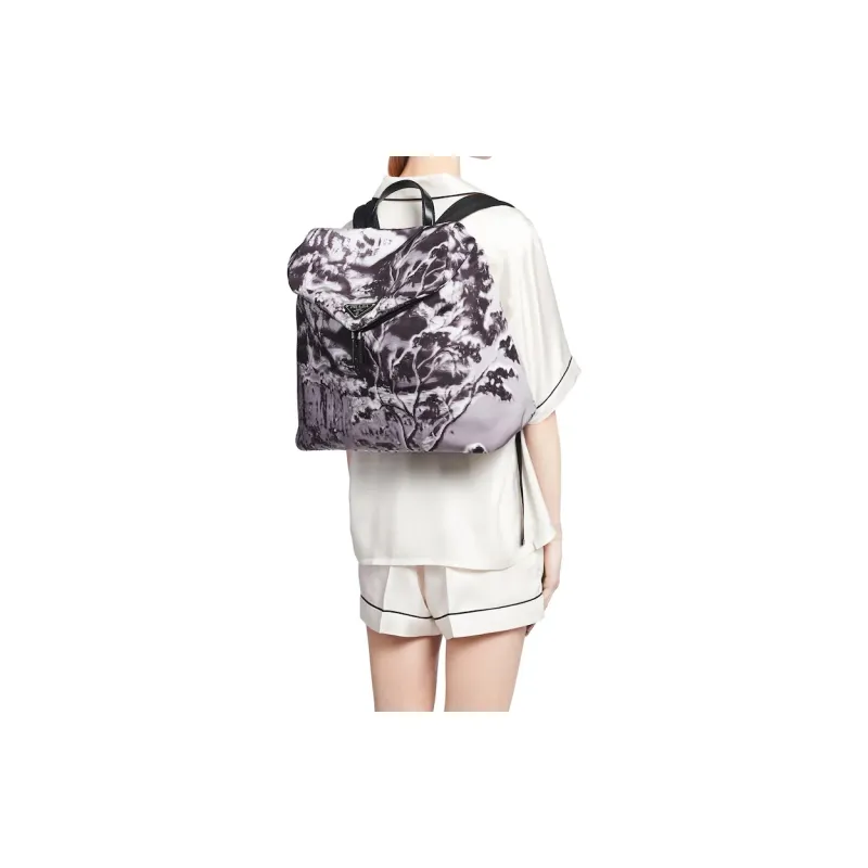PRADA Nylon Backpack Men's Cloud Gray-4