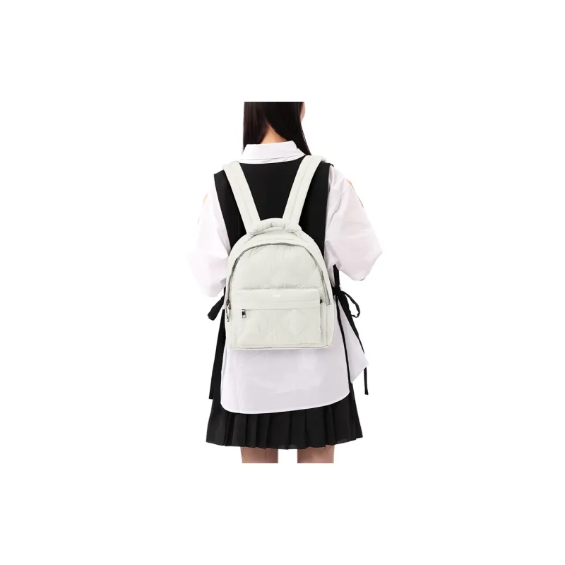 Sisea Fabric Backpack Regular Women's Ecru Light Green Gray Black-5