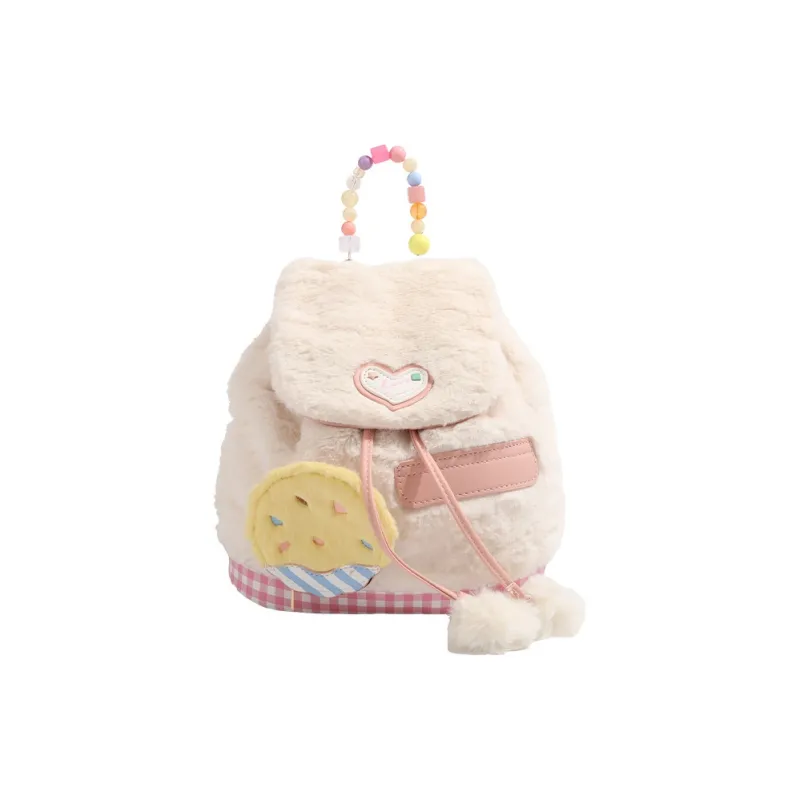 Worm's Home Plush Backpack Regular Women's White-1