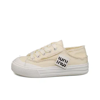B10CROWN Anti Slip Wear Resistant Breathable Lightweight Low Top Canvas Shoes Women's Yellow