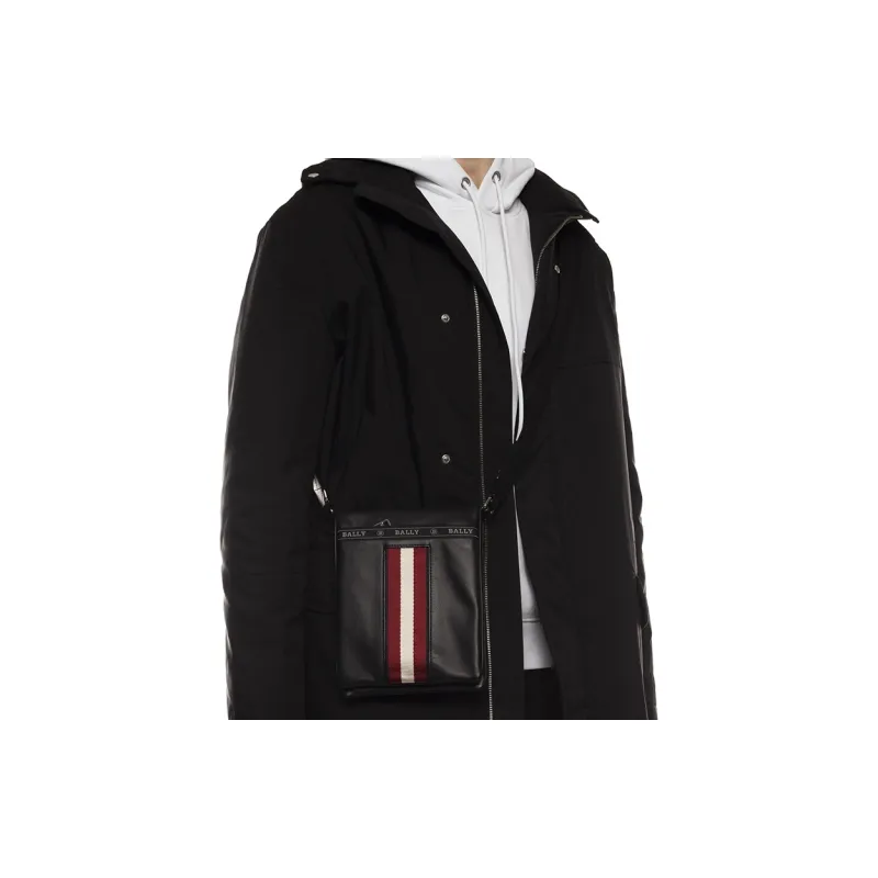BALLY Leather Crossbody Bag Shoulder Bag Men's Black-6