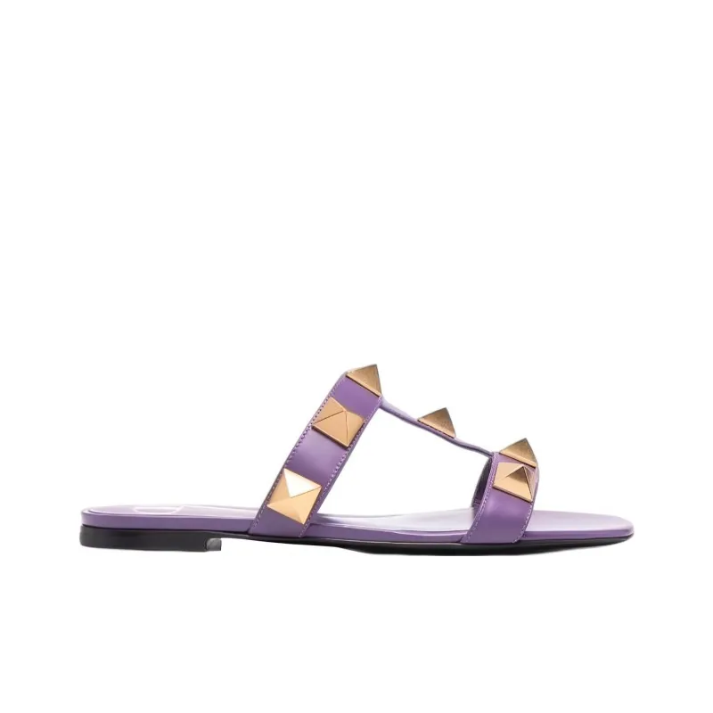 Valentino Slide Slippers Women's Purple-1
