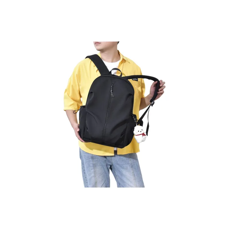 MUYKUY Durable Fabric Backpack Regular Unisex Black White-4