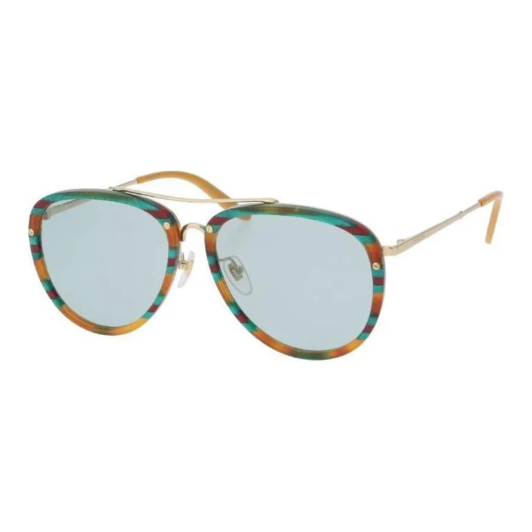 GUCCI Metal Acetate Aviator Sunglasses Men's Blue-0