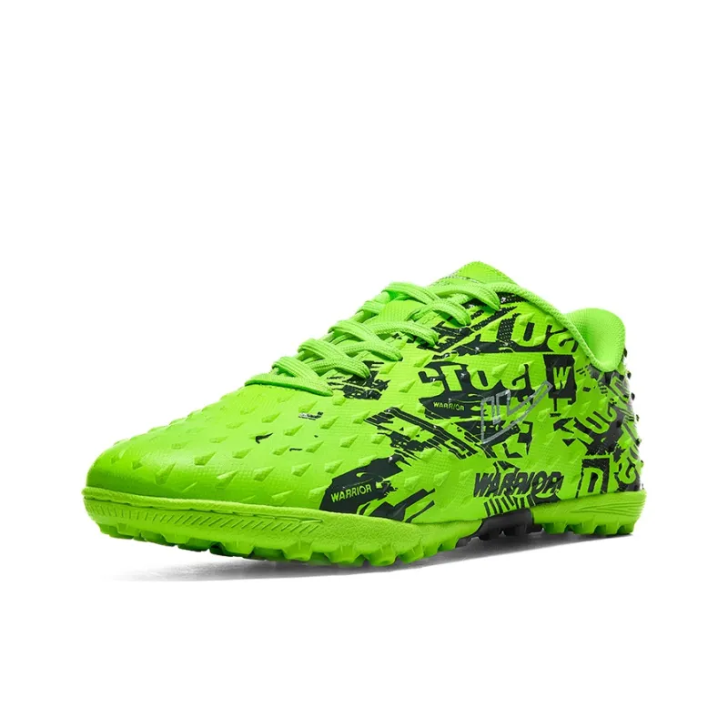 Warrior Anti Slip And Wear Resistant Lightweight Soccer Shoes Unisex Green Black-1