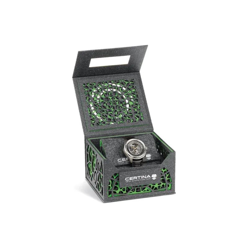 CERTINA S SKELETON Collection Mechanical Movement Men's Watches Watch Gray Dial Titanium Watch Case Fabric Strap-3