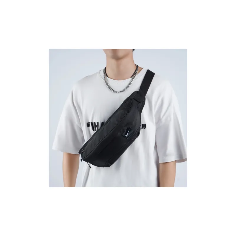 Nike Polyester One Shoulder Crossbody Bag, Sling Bag, Fanny Pack Regular Unisex Pure Black-1