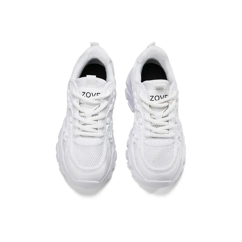 ZOVE Durable Breathable Low Top Chunky Sneakers Women's-3