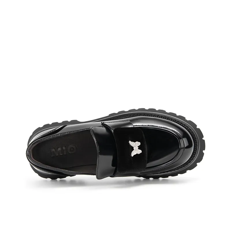 MIO Loafers Women's Black/Silver Color | Black-10