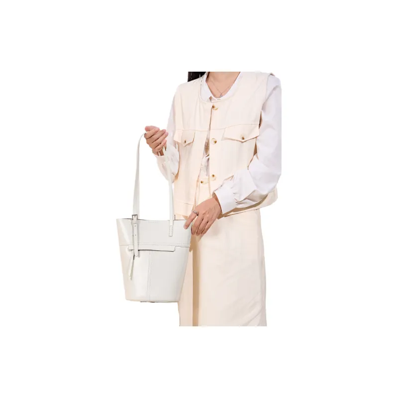DIFENISE Synthetic Leather One Shoulder Portable Bucket Bag Regular Women's Combo Bag Black And White-13