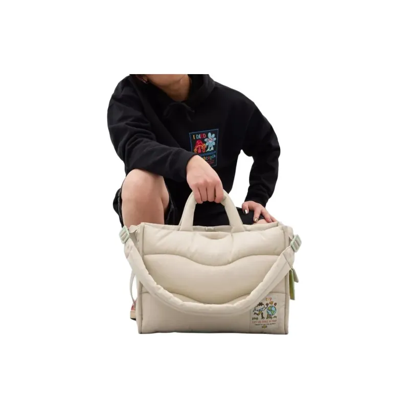 COACH Recycled Polyester Tote Bag, Shopping Bag, Handbag Tubas Unisex Cloud White-7