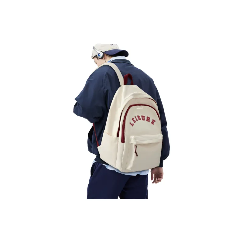 LANDCASE Fabric Laptop Backpack Unisex Burgundy/Black/Blue/Red White-7