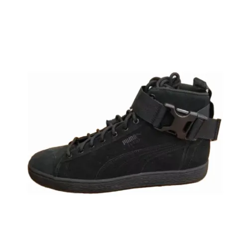 PUMA Suede Skateboard Shoes Unisex High-Top Black