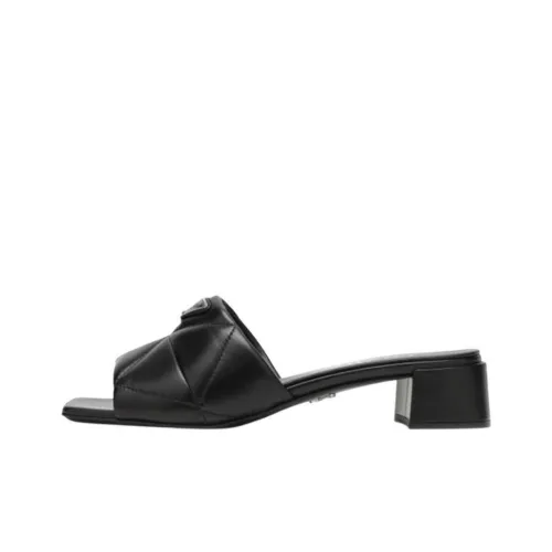 PRADA 45mm Triangle-logo Leather Sandals