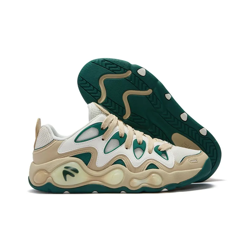 FILA FUSION VERTICAL Slip Resistant Low Top Basketball Shoes Men's White Brown-5