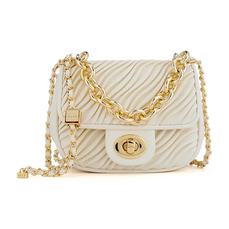 ELLE Synthetic Leather Crossbody Bag Mini Women's White/Pink/Yellow-0