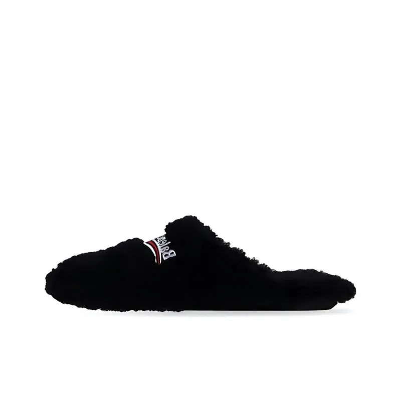 Balenciaga Furry Slides 'Black'-0