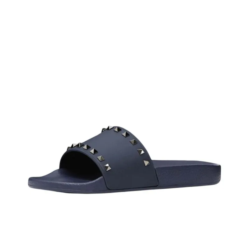 Valentino Stud Slide Slippers Men's Blue-2