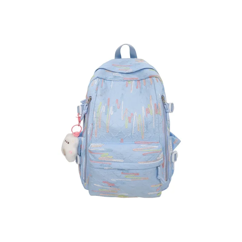 KAMLUI Nylon Fabric Backpack Large Size Unisex Multicolor-8