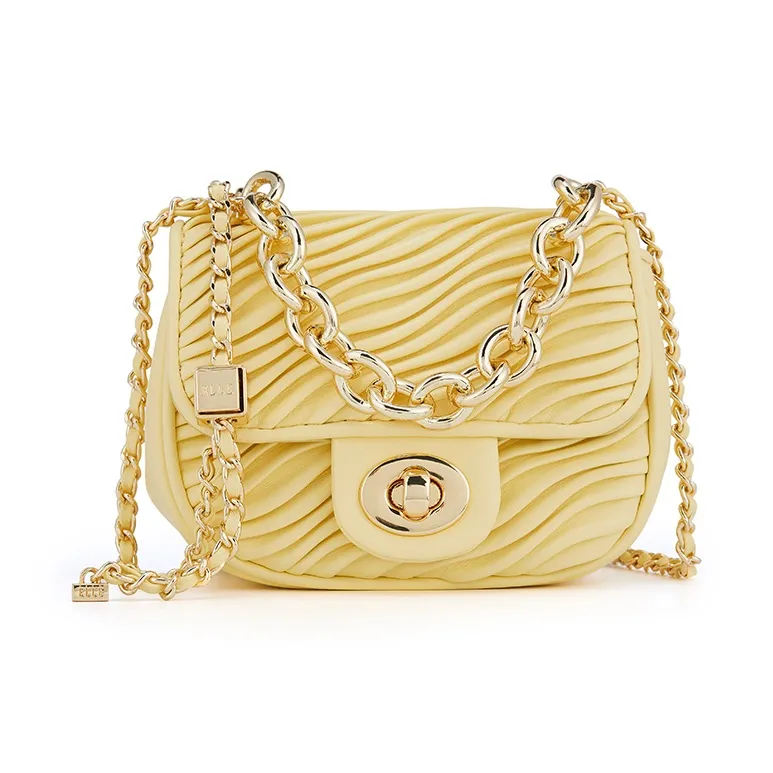 ELLE Synthetic Leather Crossbody Bag Mini Women's White/Pink/Yellow-7