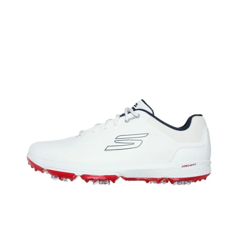 Skechers Abrasion Resistant Breathable Low Top Golf Shoes Men's White Blue-0