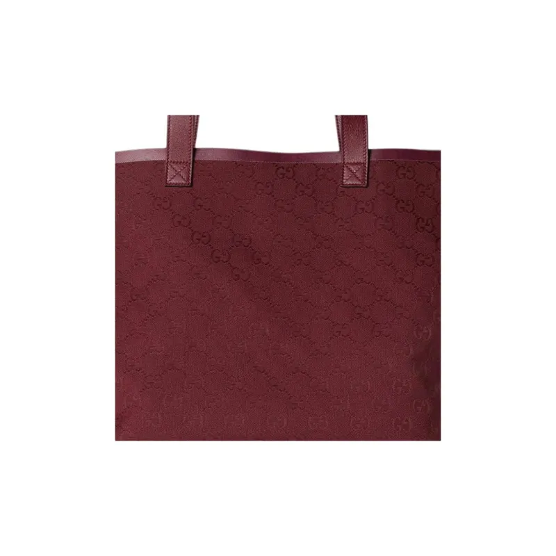 GUCCI Canvas Tote Bag Shopping Bag Handbag Shoulder Bag Medium Size Women's Red-9