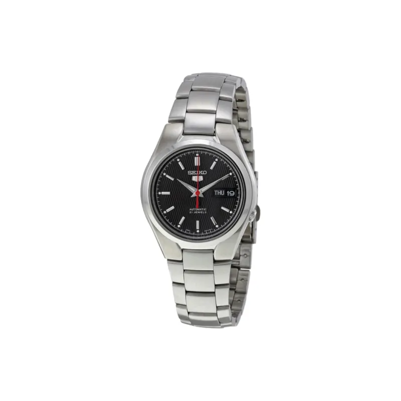 SEIKO Automatic Mechanical Movement Stainless Steel Strap Watch 37mm Men's Watches Black Dial-0