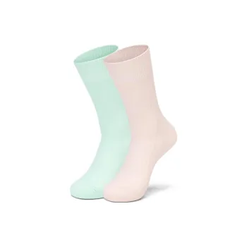 Skechers Yazhuan Series Mid Calf Socks Unisex 2 Pack Bright Lake Green/Cotton Candy Pink